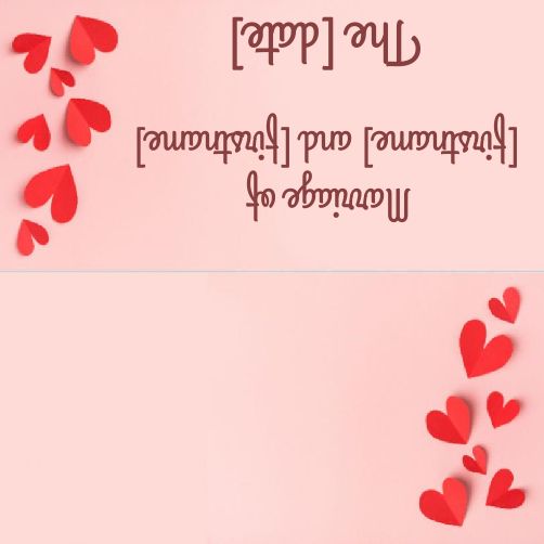Wedding Label Table Heart Paper template