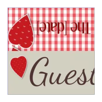 wedding label table heart brown 
