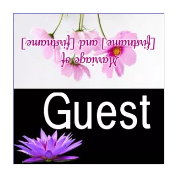 wedding label table black flower mauve rose 