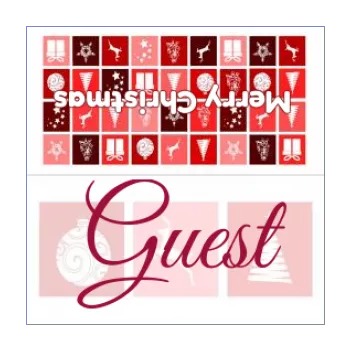 label place card dinner christmas table fir red rose 