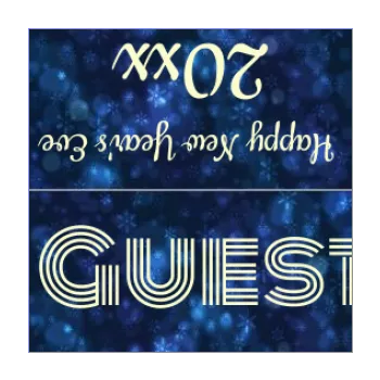 label new year dinner table blue star 