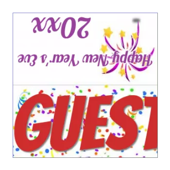 label new year dinner table mauve star 