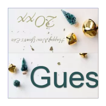 label new year dinner table fir white 