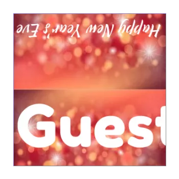 label new year dinner table orange star 