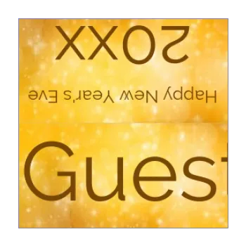 label new year dinner table star yellow 