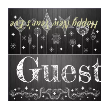 label new year dinner table black wood 