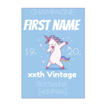 label bottle unicorn blue alcohol animals 