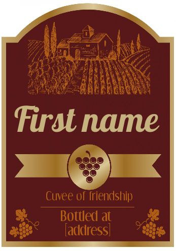 Label Bottle Bordeaux Golden Wine free template