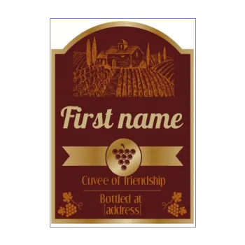 label bottle bordeaux golden wine 