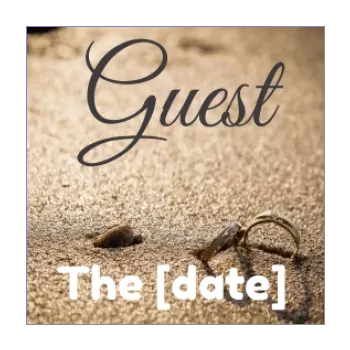 wedding favor label gift ring beach 