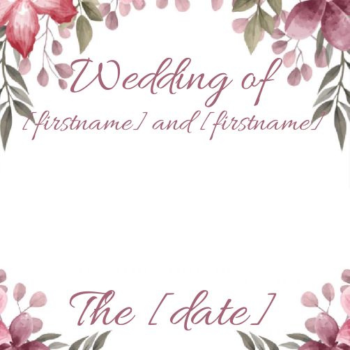 Wedding Label Gift Flower Mauve template