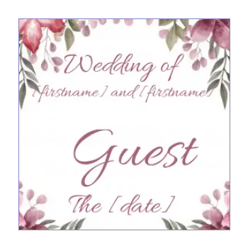 wedding label gift flower mauve rose 