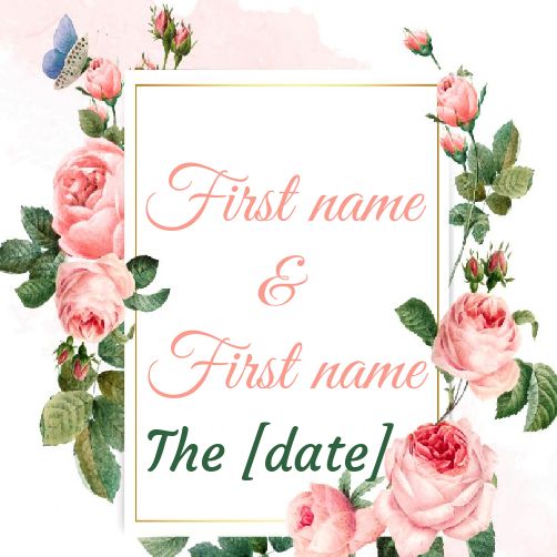 Wedding Label Gift Flower Rose free template