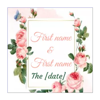 wedding label gift flower rose 