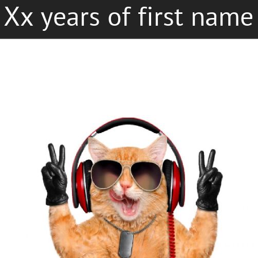 Funny Birthday Label Table Cat template