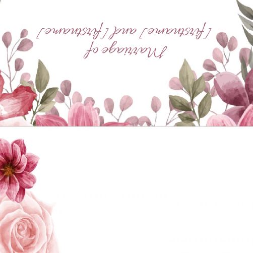 Wedding Label Table Flower Mauve template