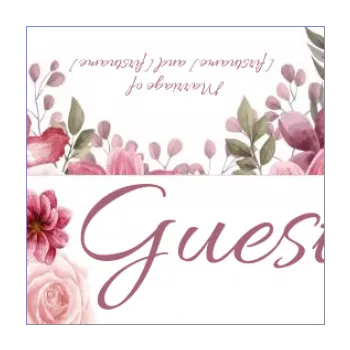 wedding label table flower mauve rose 