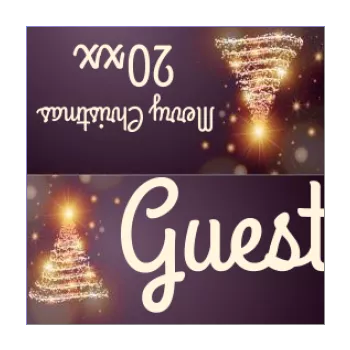 label place card dinner christmas table golden fir mauve 