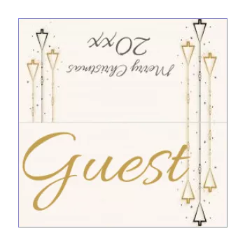 label place card dinner christmas table golden fir yellow 