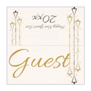 label new year dinner table golden fir 