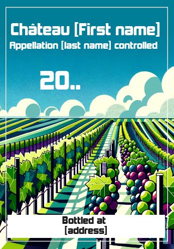 Label Bottle Modern Vine Wine free template
