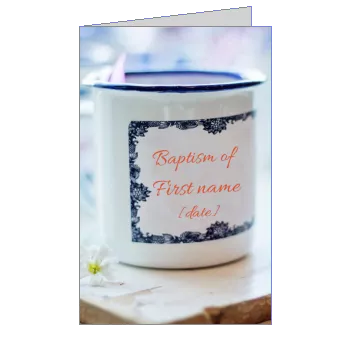 Announcement Baptism Blue Red White with photo virtual