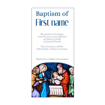 announcement baptism blue church god 