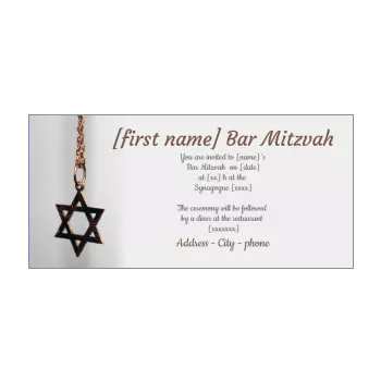 announcement bar mitzvah grey cross 