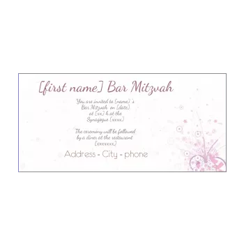 announcement bar mitzvah abstract girl rose 
