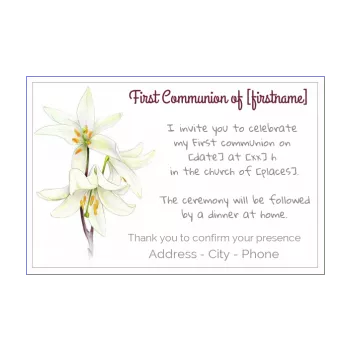announcement communion flower white 