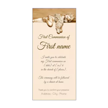 announcement communion angel boy brown girl 