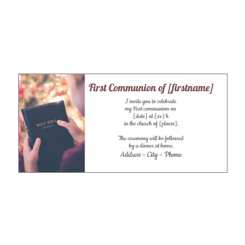 announcement communion book boy brown girl god 