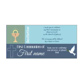 announcement communion bird blue boy cross 