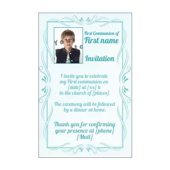 announcement communion blue boy elegant 
