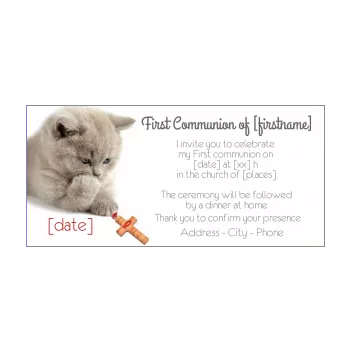 announcement communion cat cross animals 