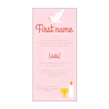 announcement communion bird drawing girl rose 