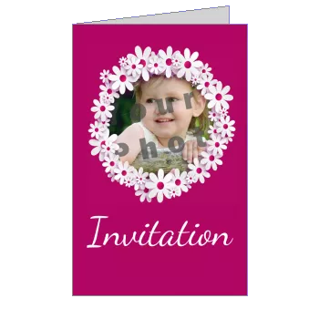 Announcement Communion Flower Mauve with photo template