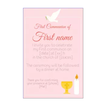 announcement communion bird drawing girl rose 