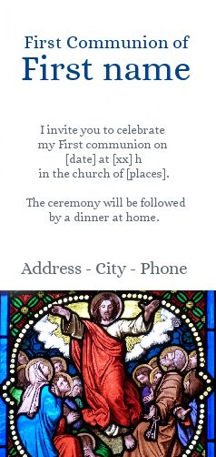 Announcement Communion Blue Church God free template