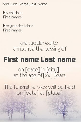 Announcement Death Orange Tree virtual free