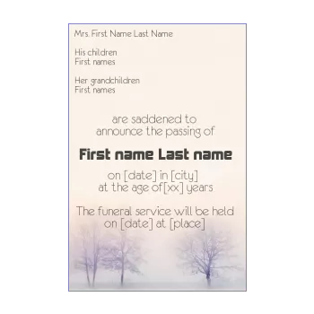 announcement death orange tree 