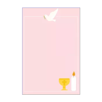 announcement invitation confirmation bird candle girl rose 