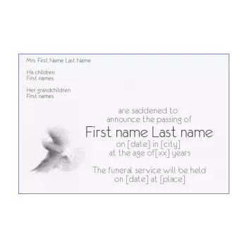 announcement death bird white 