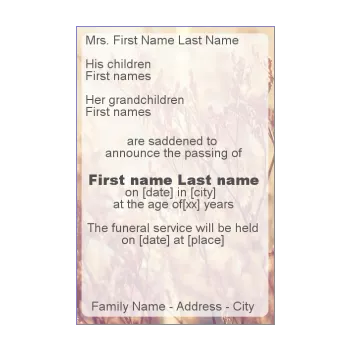 announcement death flower orange tree 