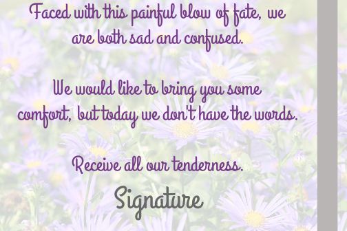 Card Condolences Flower Mauve free template