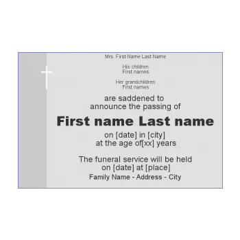 announcement death cross elegant grey 