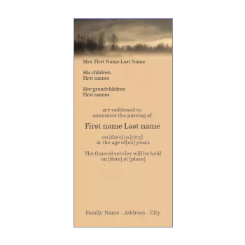 announcement death orange tree 