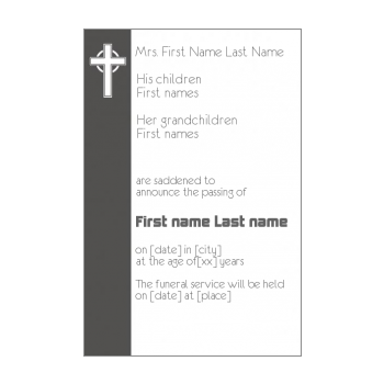 Free printable Death Announcement template - Greetings-Discount