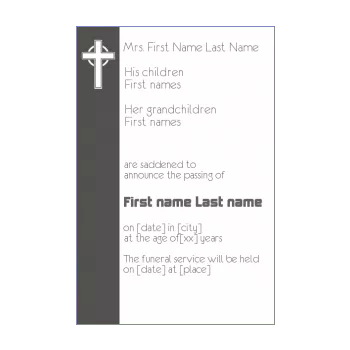 announcement death cross grey 