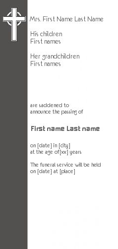 Announcement Death Cross Grey free template